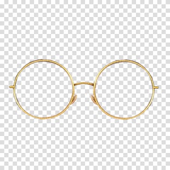 SNOW CAT FILTER S, gold-colored framed hippie glasses transparent background PNG clipart
