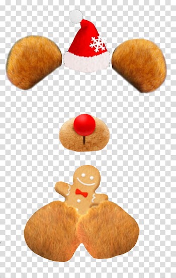 Snow christmas , Gingerbread Santa hat filter transparent background PNG clipart