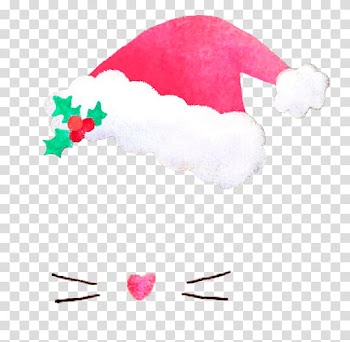 Snow christmas , Santa hat with whiskers art transparent background PNG clipart