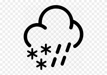 Snow Cloud Clipart Black And White - Heavy Rain Weather Icon
