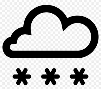 Snow Cloud Clipart Black And White - Snowing Icon