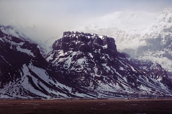 snow-covered fault block mountains