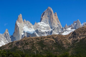 Snow Covered Fitz Roy Mountains Under in Patagonia