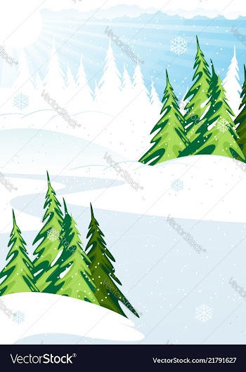 Snow covered forest vector image