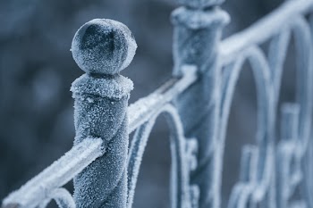 Snow Covered Hand Rails