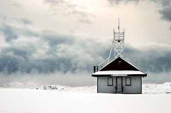 Snow Covered Lifeguard Station
