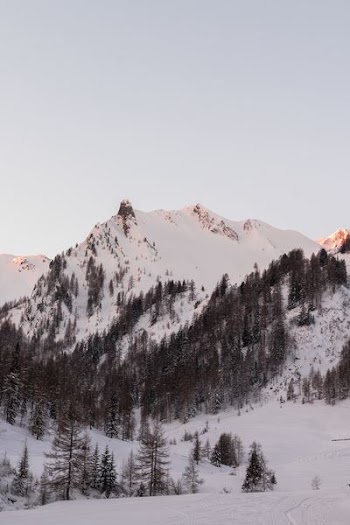 snow covered mountain photo