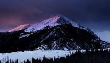 snow covered mountain photography