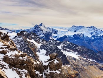 snow covered mountain terrain