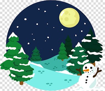Snow Euclidean Winter Landscape, Winter snowy night background transparent background PNG clipart