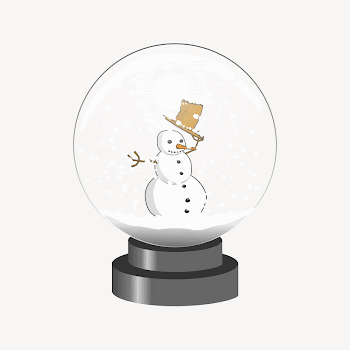 Snow globe collage element illustration | Free Vector - rawpixel