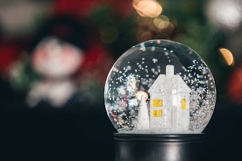 Snow Globe In Festive Living Room