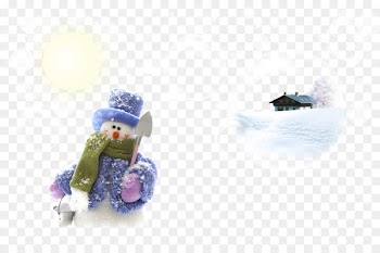 Snow Gratis Hat - Dressed snowman and snow bubble of the house 