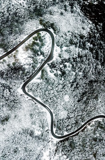 Snow in Santa Clara Valley near the city of San Jose, California.