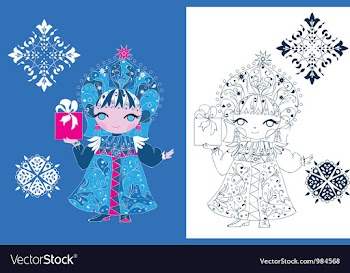 Snow Maiden russian style vector image