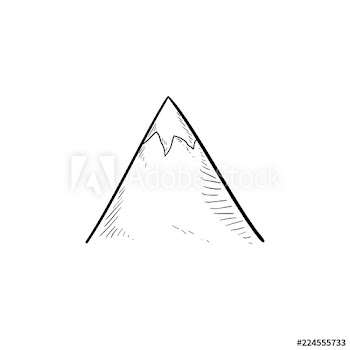 Snow mountain peak hand drawn outline doodle icon