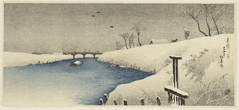 Snow on Ayase river, Rijksmuseum | Free Photo - rawpixel