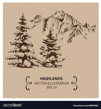 snow trees in the mountains
