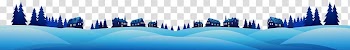 Snow village illustration, Christmas Village Footer transparent background PNG clipart