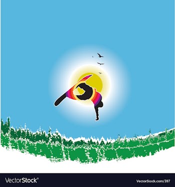 Snowboarder alpine boost vector image
