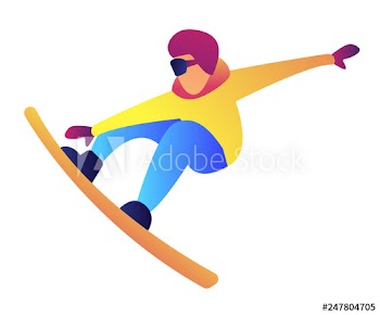 Snowboarder jumping vector illustration