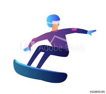 Snowboarder riding vector illustration