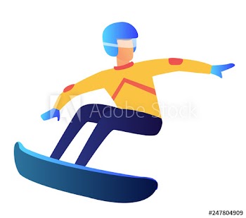 Snowboarder riding vector illustration