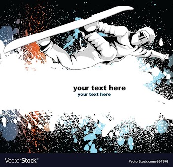Snowboarder with grunge vector image