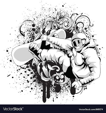 Snowboarder with grunge vector image