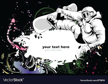 Snowboarder with grunge vector image