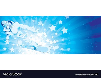 Snowboarder with stars vector image
