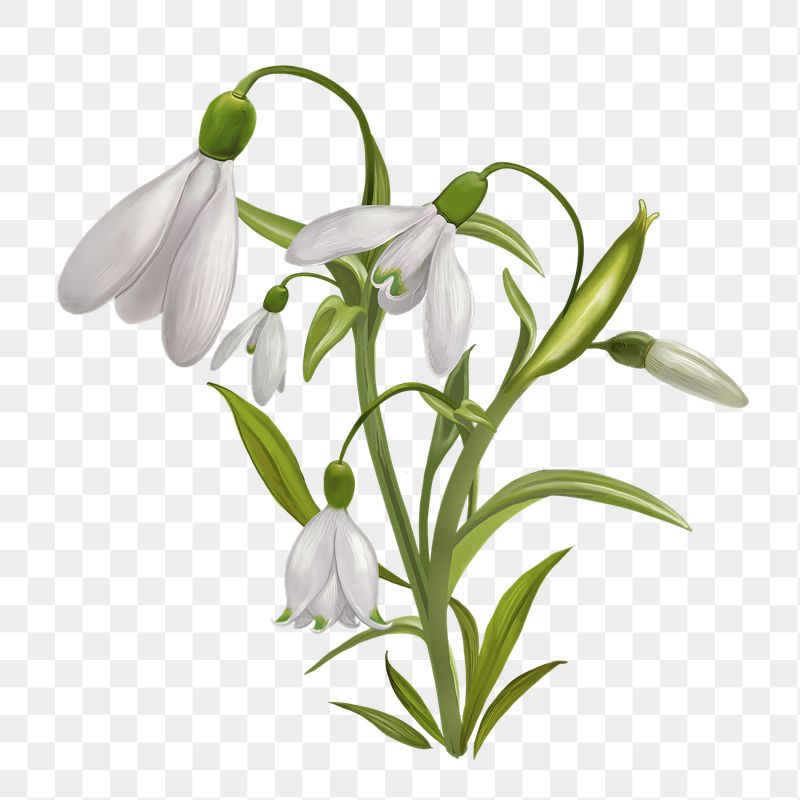 Snowdrops png flower sticker illustration, | Free PNG - rawpixel
