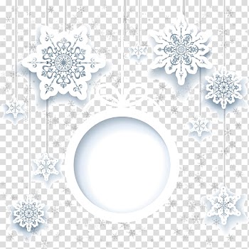 Snowflake Adobe Illustrator, Decorative snowflake round frame and other elements of the card transparent background PNG clipart