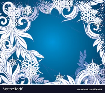 Snowflake and Floral Christmas Design vector image