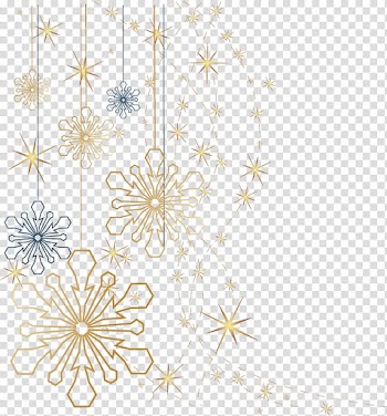 Snowflake Christmas, snowflake, gold and black snowflakes illustrations transparent background PNG clipart