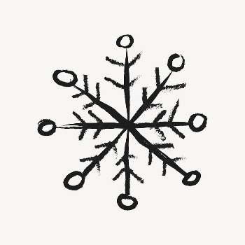 Snowflake sticker, Christmas doodle in black | Free Vector Illustration - rawpixel