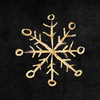 Snowflake sticker, gold aesthetic doodle | Free PSD Illustration - rawpixel