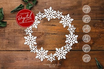Snowflake Wreath - SVG EPS DXF PNG PDF JPG