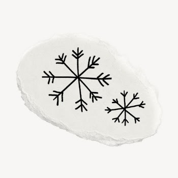 Snowflakes clipart, torn paper design | Free PSD - rawpixel