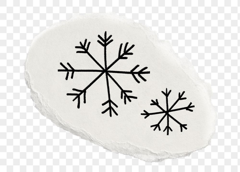 Snowflakes doodle png sticker, ripped | Free PNG - rawpixel