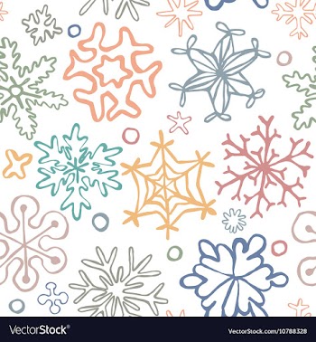  					Snowflakes seamless pattern vector image														