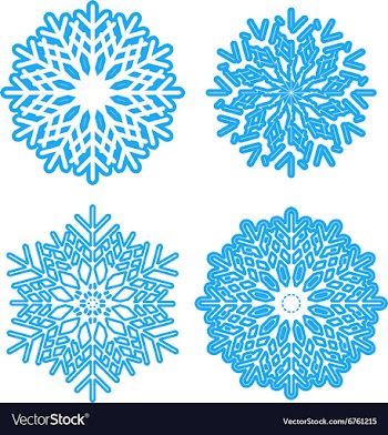  					Snowflakes Set vector image														