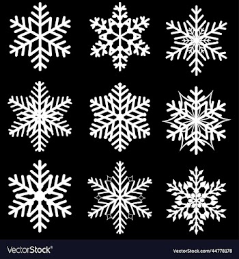 snowflakes winter set isolated design