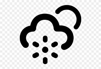 Snowing Cloud With Sun Outline Free Icon - Vector Graphics