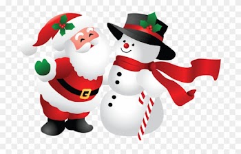 Snowman And Santa Claus Png - Pere Noel Et Bonhomme De Neige