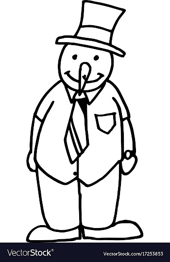 Snowman black and white vector image