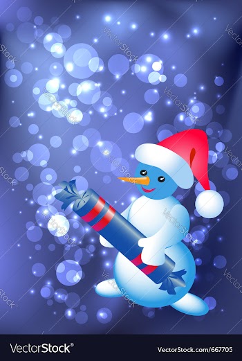 Snowman cartoon vector image