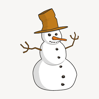 Snowman clipart illustration psd. Free | Free PSD - rawpixel