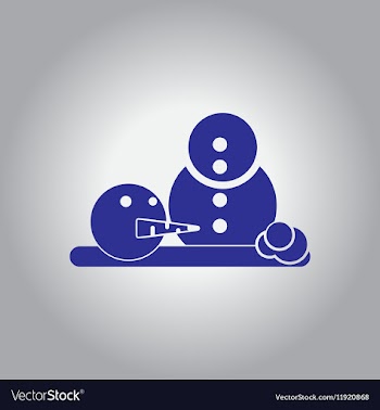 Snowman head on ground vector image