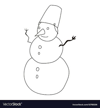 Snowman icon outline style vector image